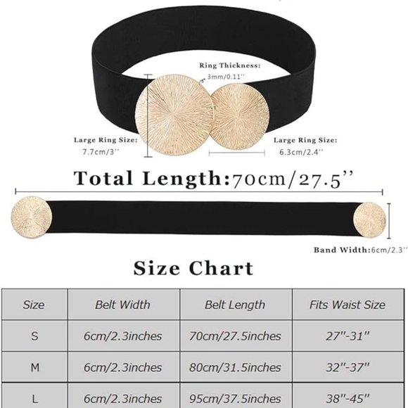 Women\'s elastic wide gold belt main image 5